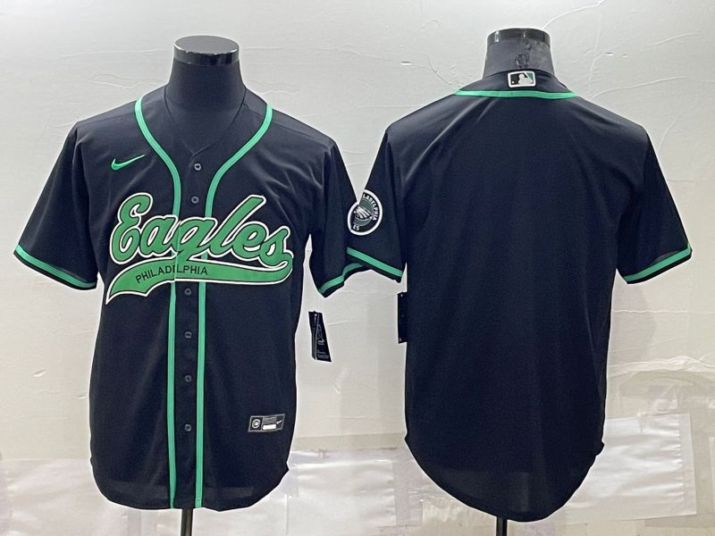 Men Philadelphia Eagles Blank Black Nike Co branded Jersey
